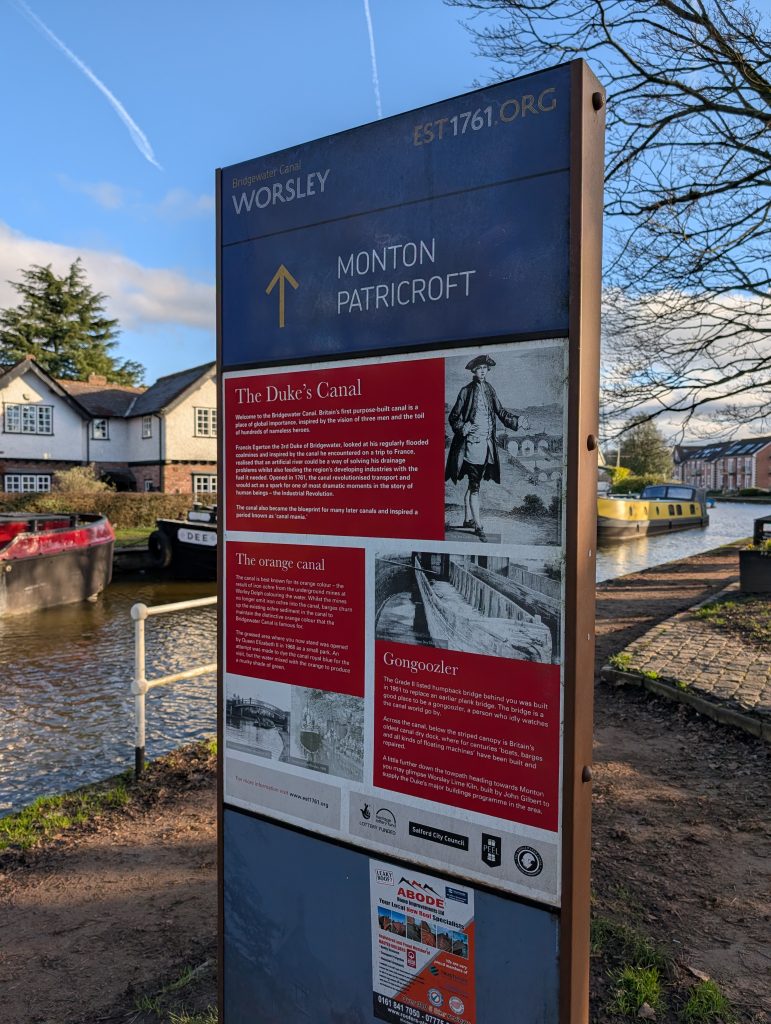 Information board in Worsley Village