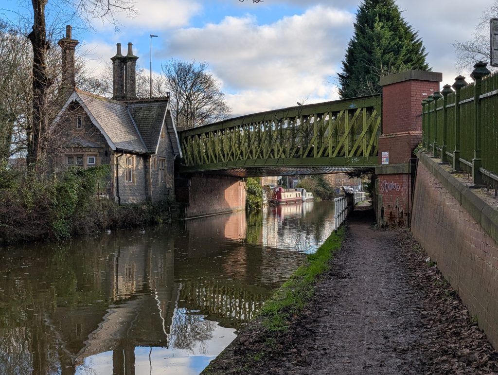 Monton bridge opposite The Waterside pub.